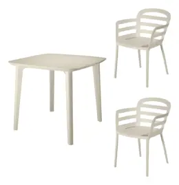 Mesa Y 2 Sillas Apilable Resistent...