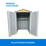Armario Deposito Galpon de jardin 1x1x2 arena + estante Calibre 28