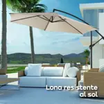 Sombrilla Parasol Lateral Waggs Grande 3m con Proteccion UV Beige