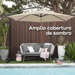 Sombrilla Parasol Lateral Waggs Grande 3m con Proteccion UV Beige