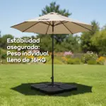 Contrapeso Base Sombrilla Lateral Waggs Rellenable 50cm 15L