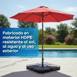 Contrapeso Base Sombrilla Lateral Waggs Rellenable 50cm 15L