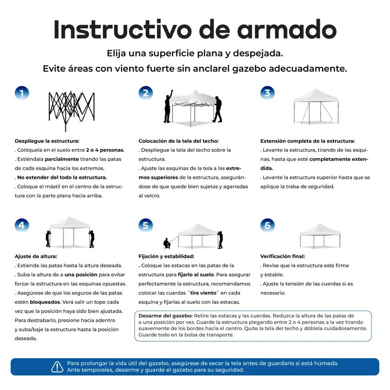 Gazebo Plegable 3x3mts Autoarmable Impermeable Cerrado Waggs Beige