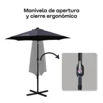 Sombrilla Parasol Con Luces Led Inclinable Waggs Beige