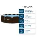 Pileta de lona redonda estructural Philco 6765 Litros Facil Armado Sin Herramientas PHL-12016V56