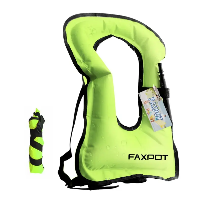 Chaleco Inflable Snorkel Faxpot para Adultos Verde