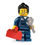 Minifiguras LEGO Serie 6 Mecánico con Accesorios y Base para Exhibición