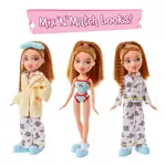 Muñeca de moda Bratz Slumber Party Meygan con 2 pijamas y peluche