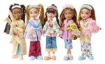 Muñeca de moda Bratz Slumber Party Meygan con 2 pijamas y peluche