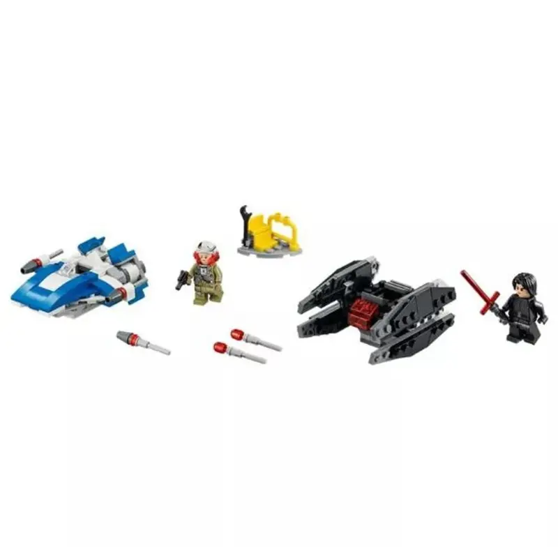 Kit de construcción LEGO Star Wars A Wing contra TIE Silencer 75196