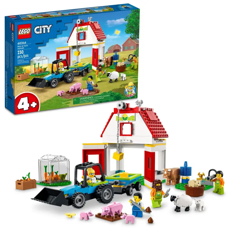 Set de juguetes de construcción LEGO City Barn & Farm Animals 60346 Kids 4+