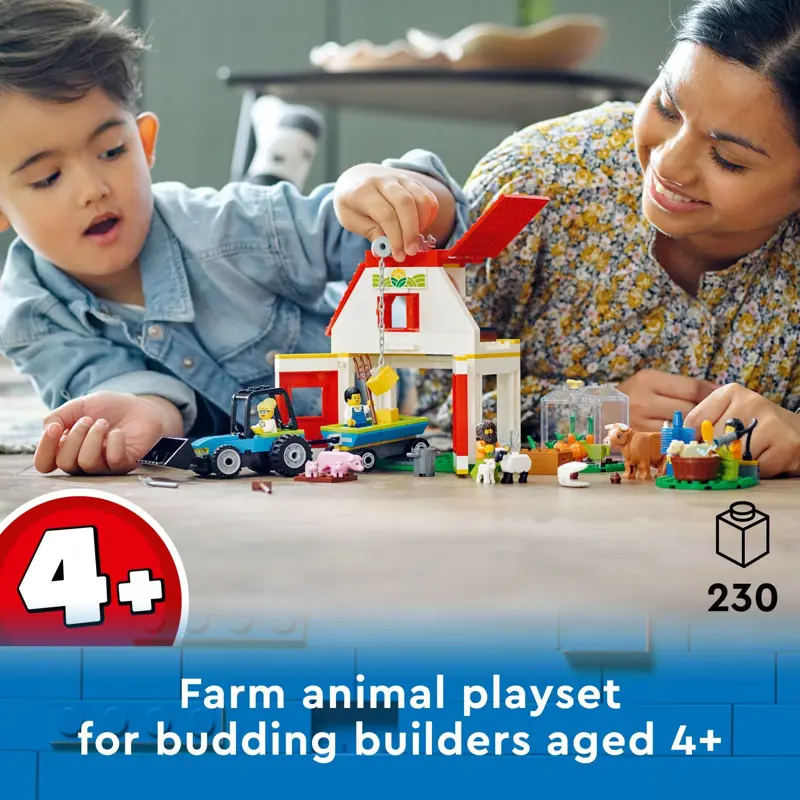 Set de juguetes de construcción LEGO City Barn & Farm Animals 60346 Kids 4+