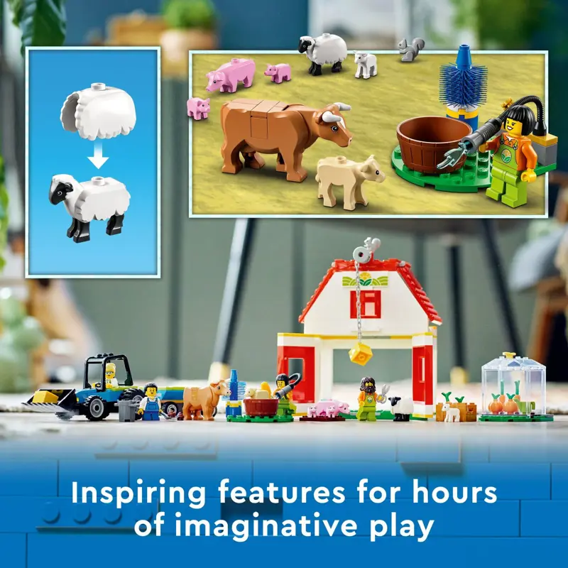 Set de juguetes de construcción LEGO City Barn & Farm Animals 60346 Kids 4+