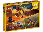 Kit de construcción LEGO Creator 3 en 1 Fire Dragon 31102 para niños a partir de 7 años