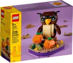 Búho de Halloween de juguete LEGO con plataforma de exhibición, 11 cm de altura, más de 8