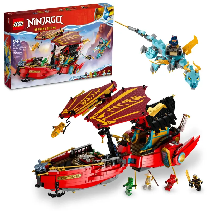 Juguete de construcción LEGO NINJAGO Destiny's Bounty 71797 con 6 minifiguras