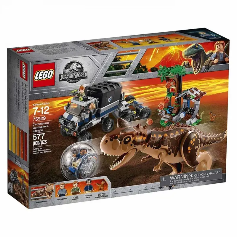 Kit de construcción LEGO Jurassic World Carnotaurus Gyrosphere 75929
