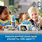 Juguete LEGO City Lunar Research Base Outer Space 60350 con 6 minifiguras de astronautas