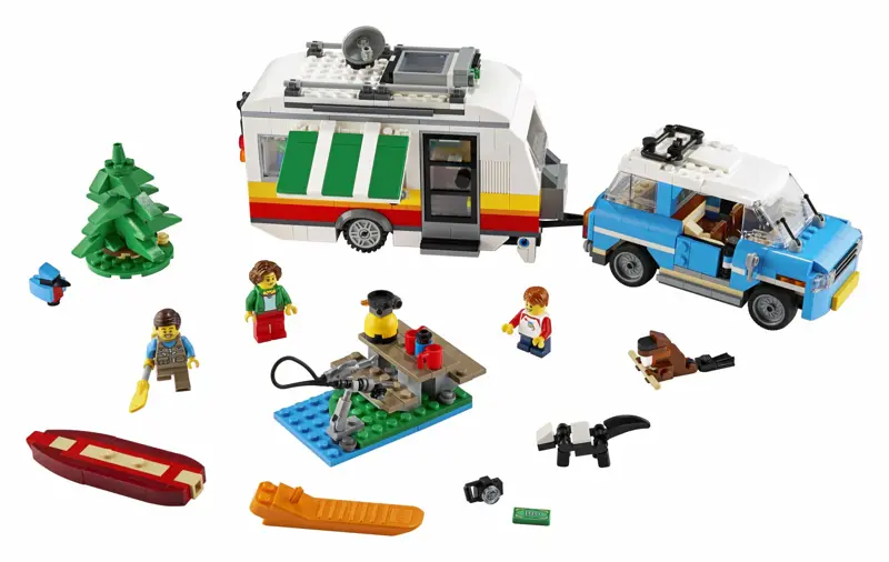 Kit de construcción LEGO Creator 3 en 1 Caravan Family Holiday 31108