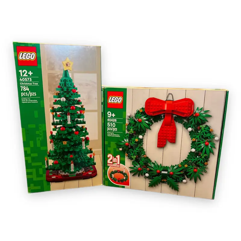 Set de juguetes de construcción LEGO Christmas Tree (40573) y corona (40426)