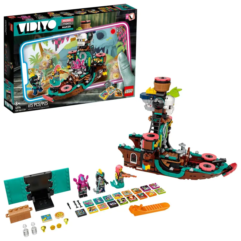 Kit de construcción de juguete LEGO VIDIYO Punk Pirate Ship 43114 (615 piezas)