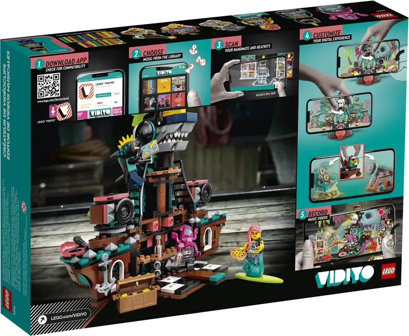 Kit de construcción de juguete LEGO VIDIYO Punk Pirate Ship 43114 (615 piezas)
