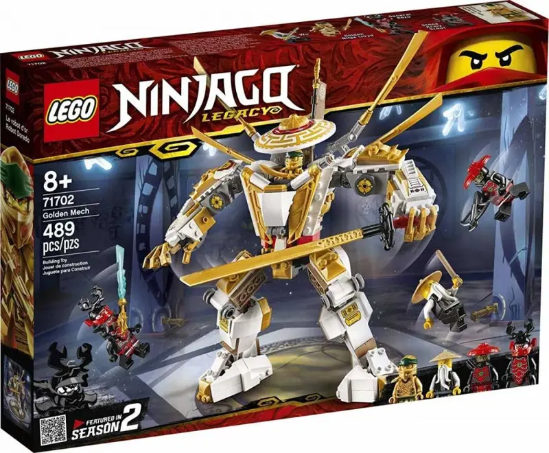 Kit de construcción LEGO NINJAGO Legacy Golden Mech 71702 489 piezas