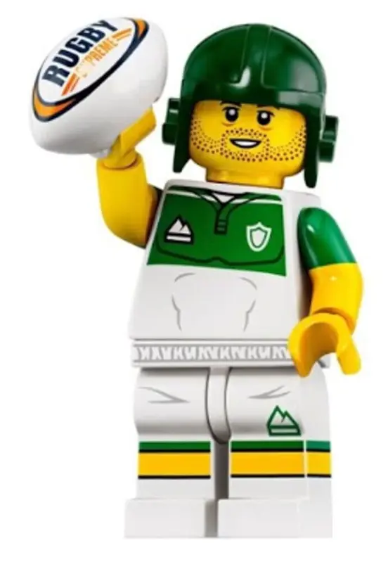 Minifigura de jugador de rugby LEGO Serie 19
