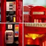 Teléfono público rojo Toy Lego Idea London con bloque de luz de 31 cm
