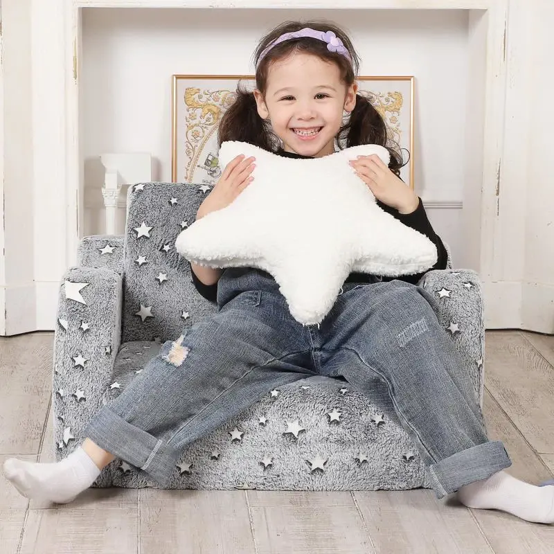 Sofá para niños pequeños MOMCAYWEX Star que brilla en la oscuridad con almohada