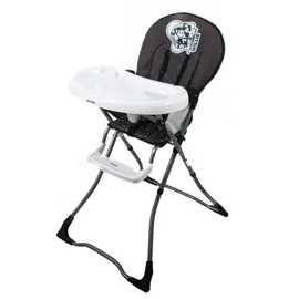 Silla De Comer Bebe Plegable Negro...