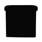 Puff Cuadrado Estructura Reforzada De Madera, Metal Plegable Negro