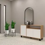 VAJILLERO DOORS 130 - NEBRA NATURAL / BLANCO                