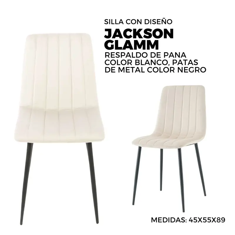 SILLA AVELINO JACKSON BLANCA PATA CAÑO NEGRA