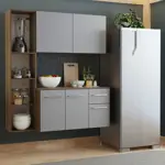 Kit De Cocina Compacto 120cm Alacena + Bajo Mesada Easy Madesa