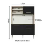 Modular Aparador Kit De Cocina Compacto 120cm Life Madesa