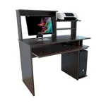 escritorio para pc mosconi 709 melamina de 101cm x 121cm x 45cm wengue liso 81033