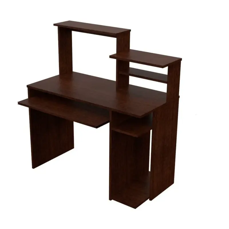 escritorio para pc mosconi 709 melamina de 101cm x 121cm x 45cm wengue liso 81033