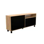 vajillero bahiut aparador mueble comedor 4 puertas 170 cm color nebraska natural negro