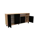 vajillero bahiut aparador mueble comedor 4 puertas 170 cm color nebraska natural negro
