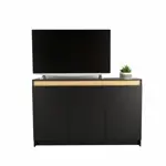 Bahiut vajillero cerrado melamina 3 Puertas 1,35M Negro con Olmo