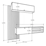 Rack Tv Flotante Centro De Entretenimiento Living 1113 Coco-Blanco