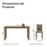 Juego De Comedor Madesa Analu Con 6 Sillas