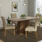 Juego De Comedor Madesa Ashley Tapa Madera Sillas Tapizadas