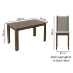 Juego De Comedor Madesa Bea Mesa Con 4 Sillas