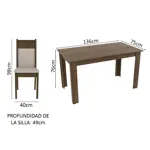 Juego De Comedor Cocina Jaíne Madesa Mesa Con 6 Sillas