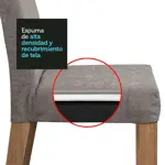 Juego De Comedor Madesa Keila Mesa tapa de madera 4 Sillas Tapizadas