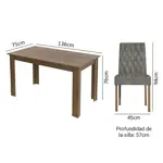 Juego De Comedor Madesa Allegro Con 6 Sillas Silver
