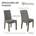 Juego De Comedor Madesa Ashley Tapa Madera Sillas Tapizadas