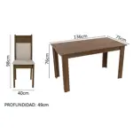 Juego De Comedor Cocina Madesa Havana Conjunto Mesa con 4 Sillas